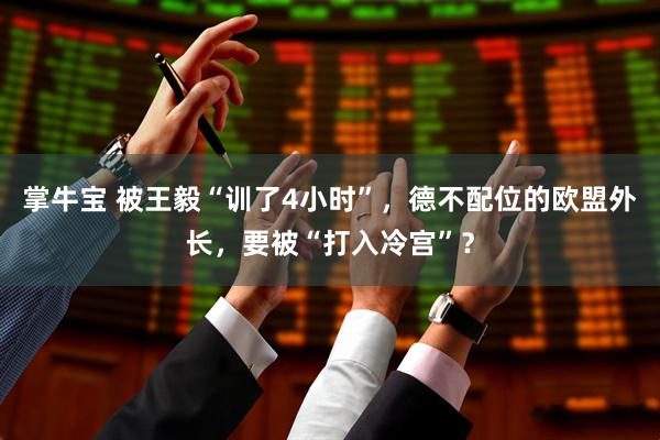 掌牛宝 被王毅“训了4小时”，德不配位的欧盟外长，要被“打入冷宫”？