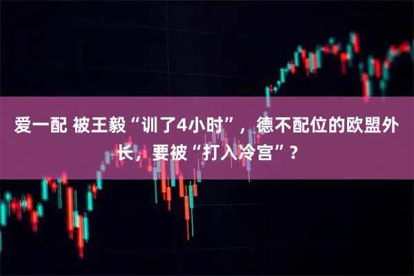 爱一配 被王毅“训了4小时”，德不配位的欧盟外长，要被“打入冷宫”？